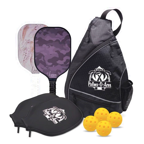 Palms-O-Aces Pickleball Paddles Set of 2, USAPA Approved Carbon Fiber Pickleball Set - Lightweight Pickle Ball Rackets with 4 Balls, 2 Pickleball Covers, 1 Pickleball Bag - Indoor and Outdoor