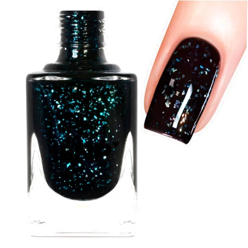 ILNP Cosmetics, Inc. ILNP Until Midnight - Black-Based Iridescent Flakie Shimmer Nail Polish