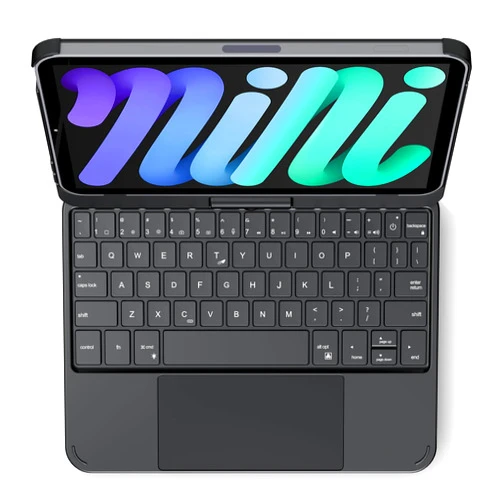 Edaiser Swivel Keyboard Case for Apple iPad Mini 7th Gen 2024 (A17 Pro)/ iPad Mini 6th Generation 8.3-inch 2021, Wireless Rotatable Cover with RGB Backlight, Multi-Touch Trackpad, Black