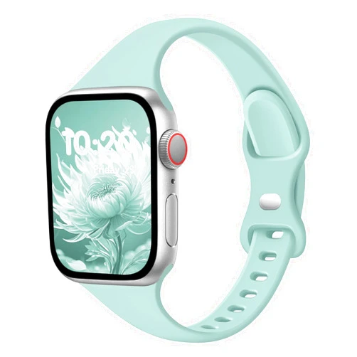 CREFORT Slim Band Compatible with Apple Watch Bands 38mm 40mm 41mm 42mm 44mm 45mm 46mm 49mm for Women Men,Soft Thin Narrow Silicone Sport Strap Wristbands for iWatch Series 11 10 9 8 7 6 5 4 3 2 1 SE Ultra Turquoise