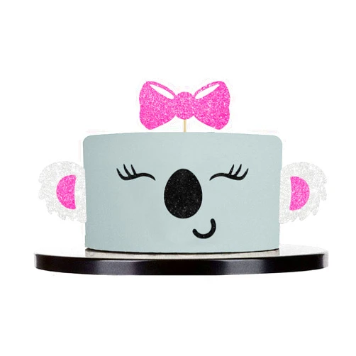 Lisimy Koala Cake Topper Decorations Handmade Animal Theme for Baby Shower Happy Birthday Kids Party Decor Supplies