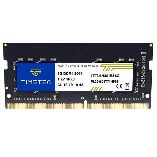 Timetec 8GB DDR4 2666MHz (DDR4-2666) PC4-21300 ((PC4-2666V) Non-ECC Unbuffered 1.2V CL19 1Rx8 Single Rank 260 Pin SODIMM Laptop Notebook PC Computer Memory RAM Module Upgrade (8GB)