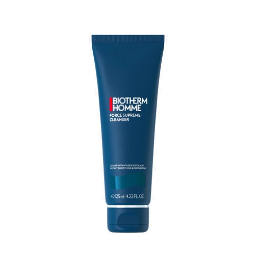 Biotherm Homme Force Supreme Cleanser, Smoothing & Exfoliating Face Cleanser for Men with Blue Algae, Cedar Bud Extract & Exfoliating Micro-Particles, for Soft and Comfortable Skin, 4.2 Fl. Oz.