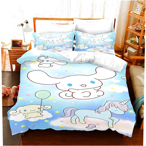 Tyboskp Cute Dog Anime Cartoon Duvet Cover Set, 3D Printed Lightweight and Comfortable Bedding 3-Piece Bedding for Boys and Girls Bedroom Decoration (1 Duvet Cover+2 Pillowcase)-04-Twin1