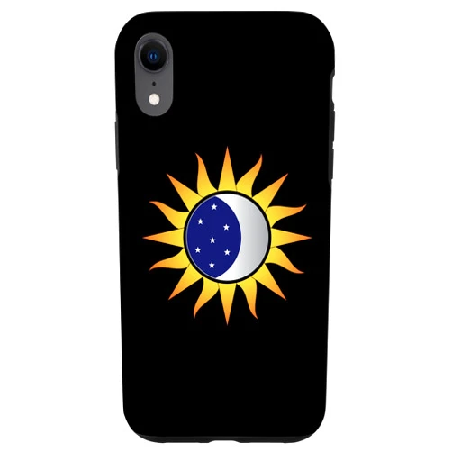DreamSpinner Designs iPhone XR Blazing Rays of Sunshine surround a Crescent Moon and Stars Case