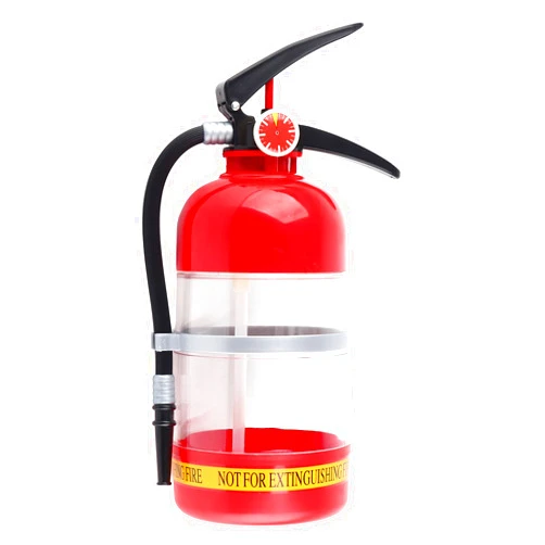 Moselota Liquor Dispenser, Drink Beverage Alcohol Wine Dispenser for Man Cave Decor, Pump Red Plastic Beer Whiskey Wine Pourer with 2L/70oz Fire Extinguisher Shape for Bar Home Party Use