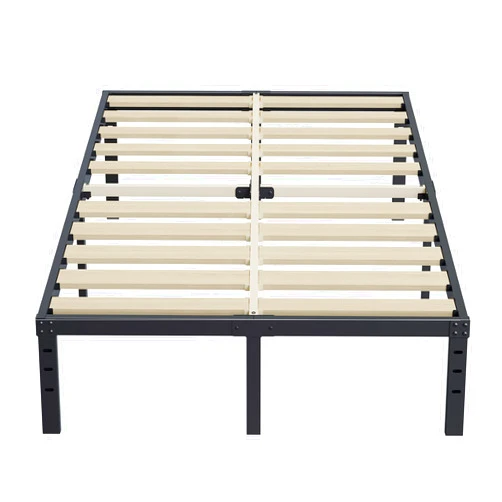 ZIYOO Full Size Bed Frame, 16 inch Tall, 3 Inches Wide Wood Slats with 3500 Pounds Support, No Box Spring Needed, Heavy Duty Metal Platform for Foam Mattress Foundation, Easy Assembly, Noise Free