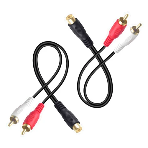 VCELINK RCA Splitter 1 Female to 2 Male (8 Inch), Stereo Audio Y Cable, Gold Plated Dual RCA Male Adapter for Car Audio, Subwoofer, TV, CD Player, Home Theater and so on, 2 Pack