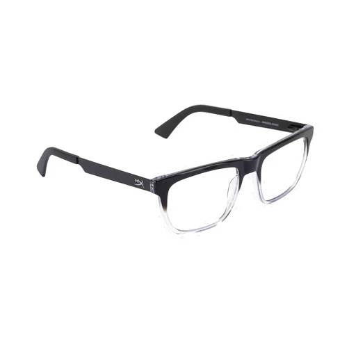 HyperX Spectre Stealth - Gaming Eyewear, Blue Light Blocking Glasses, UV Protection, Acetate Frame, Stainless Steel Temples, Crystal Clear Lenses, Microfiber Bag, Hard Case – Square Medium/Large Clear