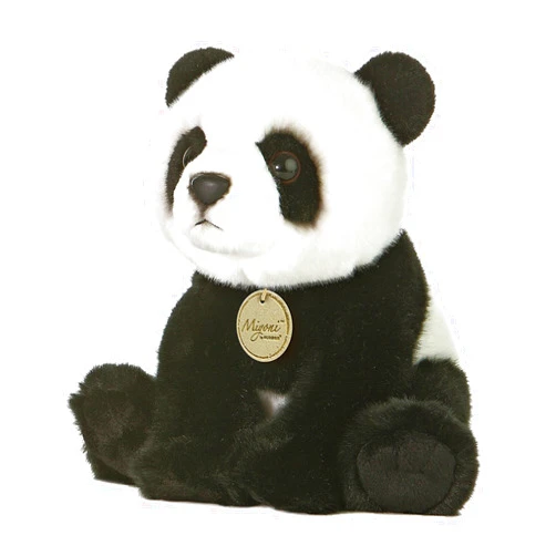 Aurora® Realistic Miyoni® Panda Stuffed Animal - Lifelike Detail - Cherished Companionship - Black and White 10 Inches