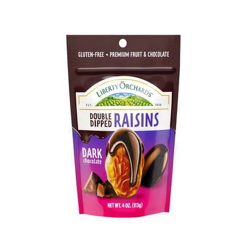 Liberty Orchards Double Dipped - Dark Chocolate Raisins, Gluten Free, Premium Raisin & Rich Chocolates Delightful Treat