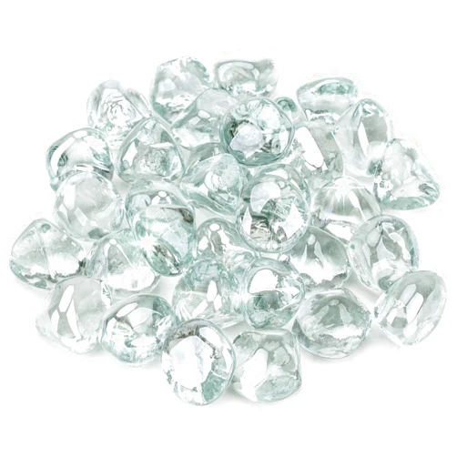 Stanbroil 10-Pound Fire Glass Diamonds - 1/2 inch Luster Fire Glass for Fireplace Fire Pit and Landscaping, Crystal Ice Luster