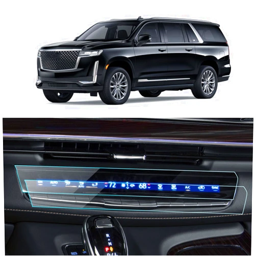 LANTU 2PCS Car Screen Protector for Cadillac Escalade Luxury/Premium/Sport Platinum/Escalade-V 2021 2022 2023 2024 Accessories Air Conditioning Nano Touchscreen Protector Film HD Clear Bubble Free