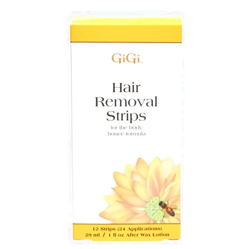 GiGi Hair Removal Strips for the Body - Pre-Waxed with GiGi All-Purpose Honee Formula, 12 Strips