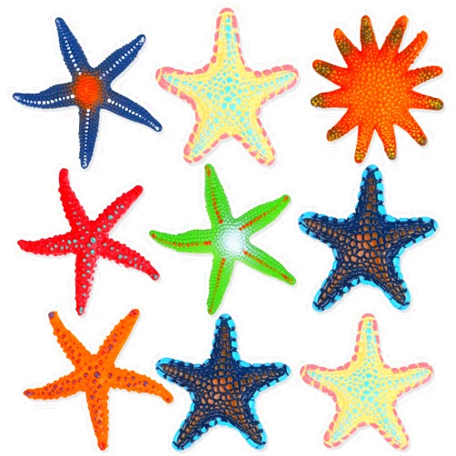 CCINEE 9PCS Big Diving Toys Pool Toy Starfish, Soft Rubber Sea Animals Sets Colorful Starfish Summer Swimming Dive Throw Toy Set for Underwater Swimming Toy for Pool Beach