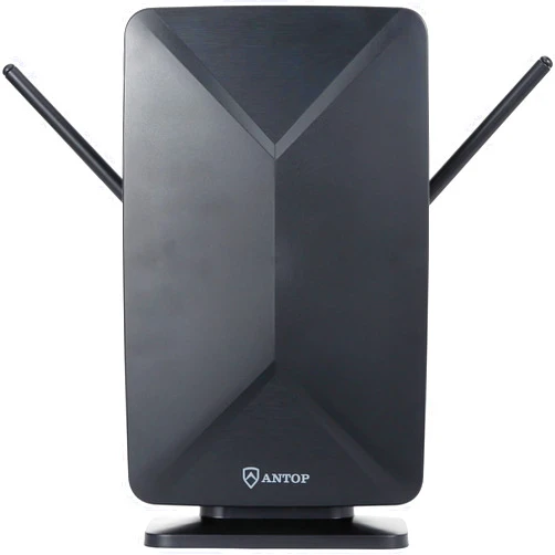 Solarcon HD Digital Antenna-ANTOP Smartpass Amplified Antenna with Built-in 5G LTE Filter for High Gain and Extendable VHF/UHF Reception, AT-406BV (Black)