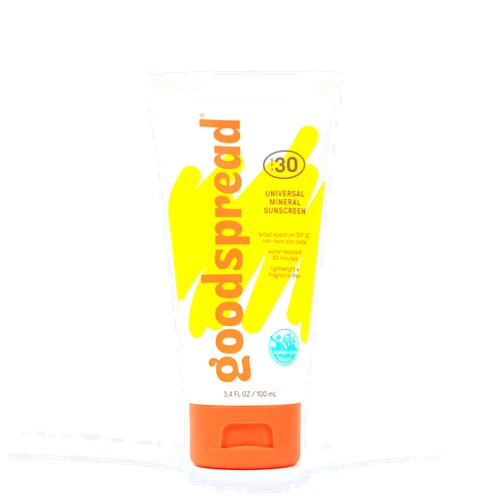 Goodspread Skincare Goodspread Universal Mineral Sunscreen SPF 30 with Zinc Oxide | Reef Safe Hawaii Act 104 Compliant | Broad Spectrum Body + Face Lotion | Hydrating + Rubs in Clear | Vegan + Cruelty Free (3.4 fl. oz.)