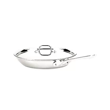 All-Clad D3 Stainless Cookware, 12-Inch Fry Pan with Lid, Tri-Ply Stainless Steel, Professional Grade, Silver, Model:41126 12-Inch Cookware