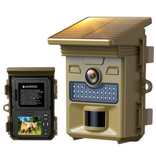 VOOPEAK Solar Trail Camera 4K 48MP, 2500mAh Built-in Rechargeable Battery, Hunting & Trail Cameras 0.1s Trigger Game Camera with Night Vision Motion Activated IP66 Waterproof 2.0-Inch Screen