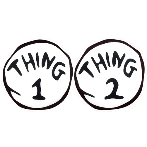 PATCHUPS Thing 1 2 Large 2 Pieces Iron On Patch Halloween Costume Accessories Standard