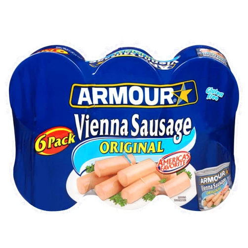 Armour Star Vienna Sausage, Original Flavor, Canned Sausage, 4.6 oz (Pack of 6)