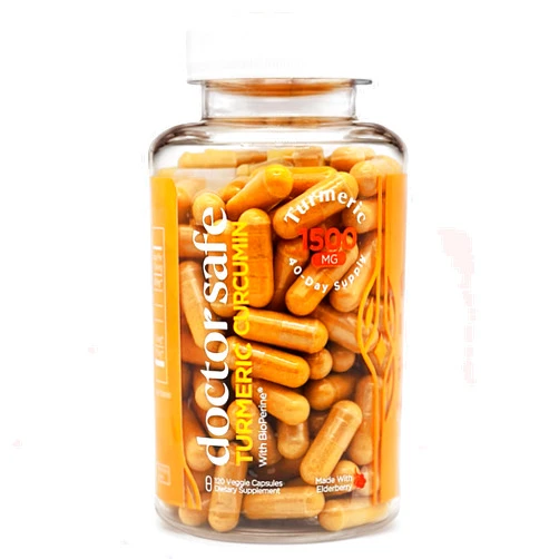 DOCTOR SAFE Turmeric Curcumin with Black Pepper Extract 1500mg - High Absorption Ultra Potent Turmeric Supplement with 95% Curcuminoids and BioPerine - Non GMO Turmeric Capsules for Joint Support - 120 Capsules