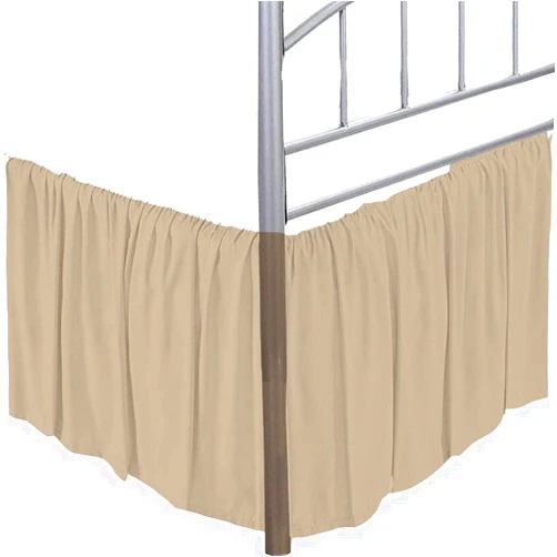 Seabox Cal King Size Ruffled Pattern Bed Skirt - Easy Fit with 15 Inch Brushed Microfiber Split Corners Bed Skirt Tailored Drop Bed Skirt Hotel Quality Fade Resistant (Cal King,Taupe)