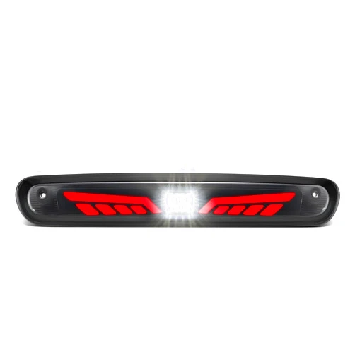 Partsam Eagle-Wing LED 3rd Third Brake Light with Strobe High Mount Rear Cab Roof Center Tail Cargo Lamp Red/White, Replacement for 07-13 Silverado/Sierra 1500 2500HD 3500HD, DOT Compliant