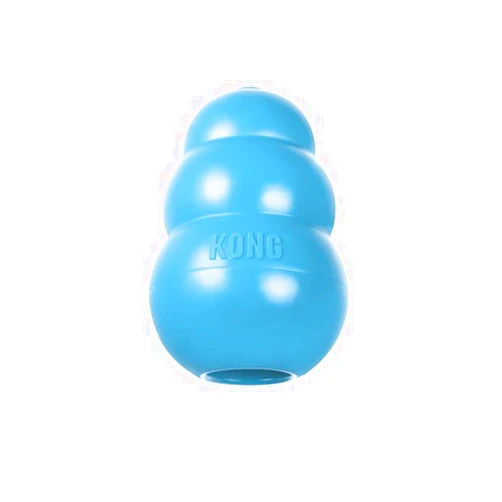 KONG Puppy - Natural Teething Rubber Chew Toy for Dogs - Stuffable Dog Toy for Extended Playtime - Chew & Fetch Toy for Puppies - for Medium Puppies - Blue