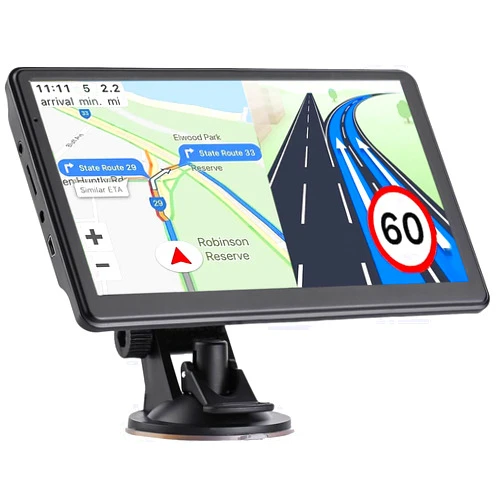 QEDASS Navigation System 7 Inchs - GPS Navigator for Car Truck RV Touchscreen Navigator, Voice Guidance, Speed & Traffic Alerts, Custom Truck Routing, with 2026 US/CA/MX Maps(Free Lifetime Updates)