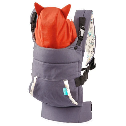 Infantino Cuddle Up Carrier - Ergonomic Fox-Themed face-in Front Carry and Back Carry with Removable Character Hood for Infants and Toddlers 12-40 lbs