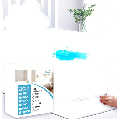 Biloban Zippered Queen Mattress Protector (3/4/5/7/9/13Inches), Waterproof Mattress Cover & Encasement, 6 Sides Wrapping Box Spring Cover Low Profile