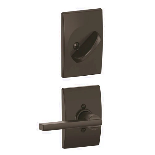 Schlage F59 LAT 622 CEN Century Collection Latitude Handleset Entrance Lock Interior, Matte Black (Interior Half Only)