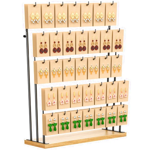 ORLESS Jewelry Display for Vendors, Earring Display Stand for Selling, Necklace Display Stands Earring Cards for Selling Bracelets, Jewelry Towers (35 Hooks)