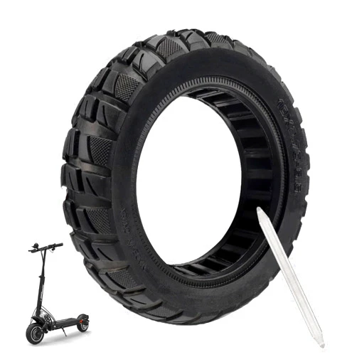 Hromra 10x2.70-6.5 Solid Tire 70/65-6.5 Electric Scooter 10 inch Tires Replacement [Tubeless Tires] [Puncture-Proof] [Explosion-Proof] [Anti-Skid] [Wear-Resistant] [with Tire Levers] (1 Pack)