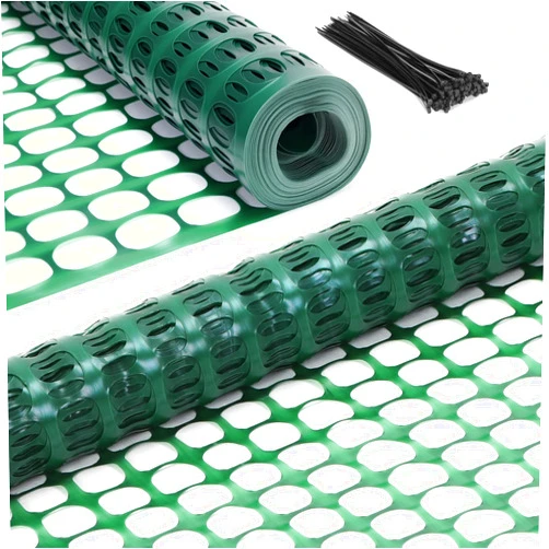 Ohuhu Plastic Garden Fence Roll, 4'x100'/10.7 lbs Reusable Netting Plastic Safety Fence Roll, Temporary Pool Fencing Snow Fence, Construction Fencing Poultry Fence for Deer Rabbits Chicken Dogs