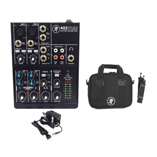 Mackie New! Mackie 402VLZ4 4-ch. Compact Analog Low-Noise Mixer w/ 2 ONYX Preamps + Bag