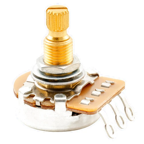 Musiclily Pro HD A500K Full Brass Metric Coarse 18-Spline Split Shaft Pot Audio Taper Potentiometer for Electric Guitar Bass