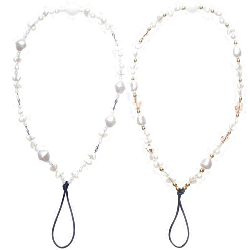 CMVFYL Beaded Camera Wrist Strap, Cute Phone Charms Strap, Pearl Bracelet Wrist Strap, Phone Keychain Decoration for Wallet AirPods