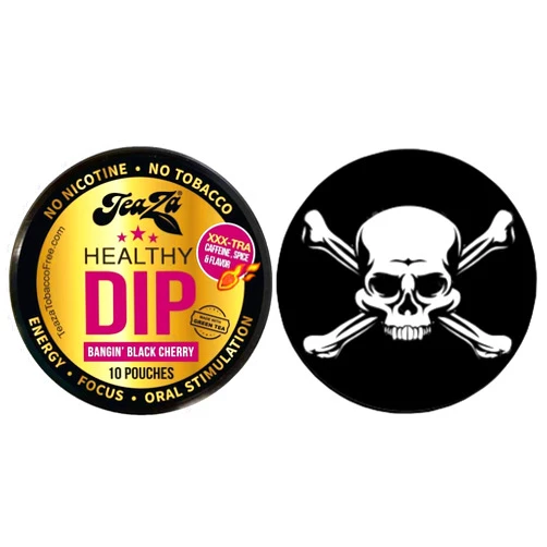 TeaZa Herbal Pouch Bangin Black Cherry 1 Can with DC Crafts Nation Skin Can Cover - Jolly Roger
