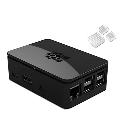 Ardess Black Protective Case/Box/Enclosure for Raspberry Pi Model B/ 2/3 with Aluminum Heatsink Cooler - Access to all ports