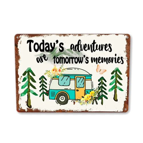 Vlacoza Camper Decor Camping Accessories for Campers Rv Decorations for Inside Sign Metal Tin Signs Funny Campsite Rules Travel Trailer Wall Decor Personalized Welcome Gifts8x12 Inch