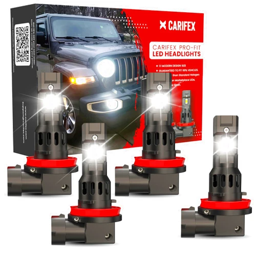 Magneto Tools 9012/HIR2 LED Bulbs 14000LM LED Headlight Bulbs Combo Package - 400% Brighter Headlights -CSP Chips 6000K Cool White