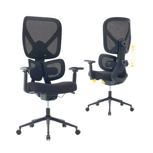 Nouhaus Ergo Morph Ergonomic Office Chair, High Back Mesh Office Chairs with Dual-Zone Dynamic Lumbar Support, Adjustable Backrest & Seat Depth, 3D Armrests, Comfy Home Office Desk Chair (Black)