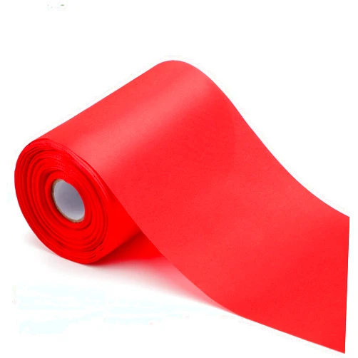 Tayuvira 4 Inch x 22Yards Wide Red Satin Ribbon Solid Fabric Large Ribbon for Cutting Ceremony Kit Grand Opening Chair Sash Table Hair Car Bows Sewing Craft Gift Wrapping Wedding