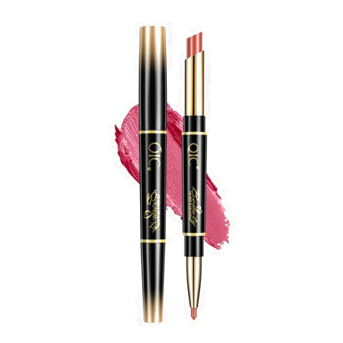 TUKEFEV Double Head Lipstick Lipliner 2 In 1 Matte Matte Surface Waterproof, Non Fading, Non Stick Cup Lipstick Long-Lasting Lip Color Liquid Makeup