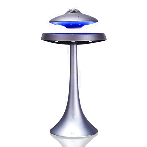Infinity Orb Levitating Floating Speaker, Magnetic UFO Bluetooth Speaker V4.0 , LED Lamp Bluetooth Speaker with 5W Stereo Sound , Wireless Charge, 360 Degree Rotation , for Home /Office Decor ,Unique Gifts(Grey)