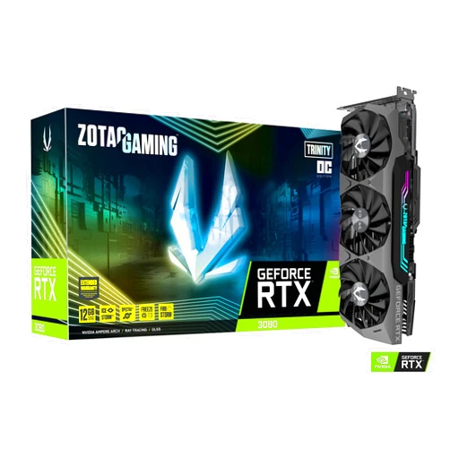 ZOTAC Gaming GeForce RTX 3080 Trinity OC LHR 12GB GDDR6X 384-bit 19 Gbps PCIE 4.0 Graphics Card, IceStorm 2.0 Advanced Cooling, Spectra 2.0 RGB Lighting, ZT-A30820J-10PLHR
