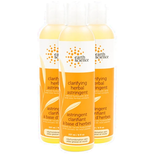 EARTH SCIENCE - Clarifying Herbal Facial Astringent Skin Care with Witch Hazel, 8 Fl Oz (Pack of 3)