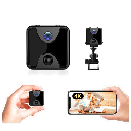 FOUKWAKC WiFi Hidden Camera Spy Camera, 4K Wireless Indoor Mini Small Nanny Cam for Home Security with Phone App, Auto Night Vision, Smart Motion Detection 90 Days Standby Battery Life(Only 2.4ghz)